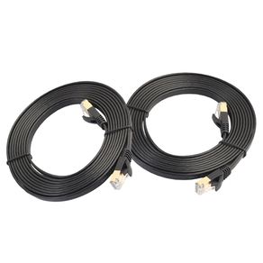 BolehDeals 2x RJ45 Ultra-thin Flat Patch CAT7 SSTP Ethernet 10Gbps LAN Network Cable 3m