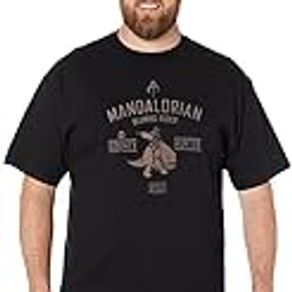 STAR WARS Big & Tall Mandalorian Blurrg Rider Men's Tops Short Sleeve Tee Shirt, Black, Big Tall