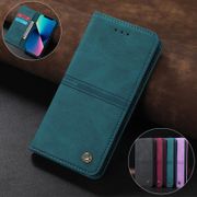 Fashion Luxury Casing For iPhone 12 13 14 Pro Max Mini Logo Leather Case Magnetic Wallet Bracket Card Slot Flip Cover