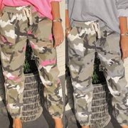 Women's Elastic High Waist Harem Pants Camo Cargo Trousers Casual Pants Military Army Combat Camouflage Sports