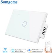 1 Gang 1 2 Way US Standard Wifi Smart Lights Wall Touch Switch Tuya APP Voice Remote Control Wireless Lamp Smart Home Switch