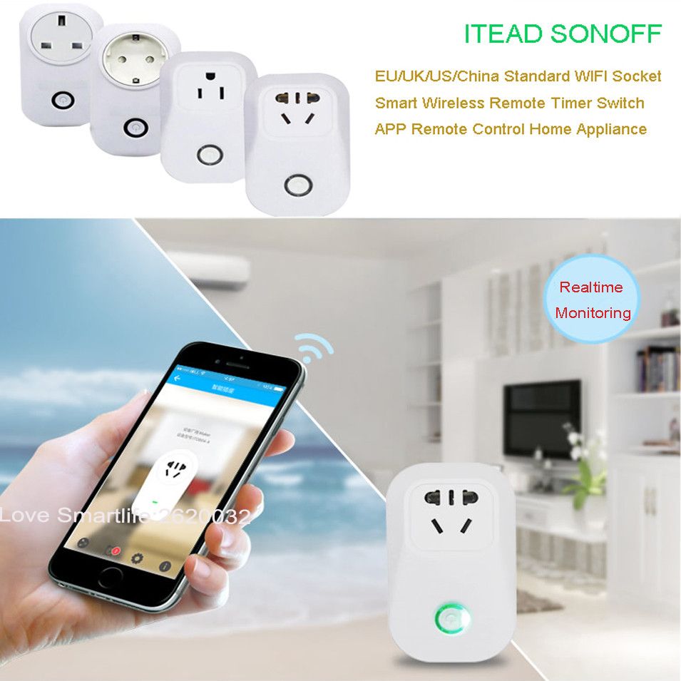 SONOFF S55 US WIFI Smart Power Socket Outdoor Plug IP55 Waterproof App  Control