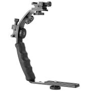 Retail Camera L Bracket Mount Video Grip L-Bracket Dual Flash Cold Shoe Mount 1/4 inch Tripod Screw, Heavy Duty Padded Hand Grip
