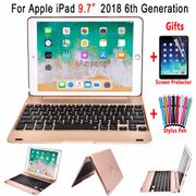 Smart Flip Cover for Apple iPad 9.7 2018 6 6th Generation Keyboard Case A1893 A1954 Wireless Bluetooth-Compatible Keyboard Cover