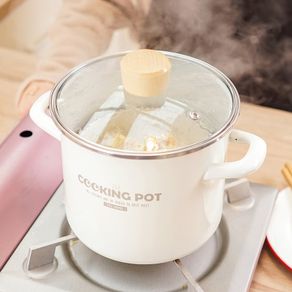 Porcelain enamel stew soup pot noodles thicked Japanese electromagnetic oven high temperature resistant cooker hot pot pan