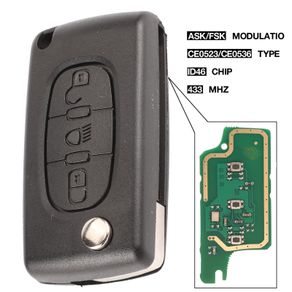 3 Buttons 433Mhz FSK CE0536 VA2 ID46 Chip Remote car Key Fob For