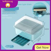 Tableware Storage Box Dish Container Draining Dish Rack Kitchen Household Cup Rack with Lid Dish Rack Plastic Cupboard Q1ZP