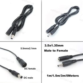 5.5x2.1mm Plug Connector 5V 2A 12V 5A 3.5x1.35mm Jack DC Female to Male Extension Cord Cable Power Supply Adapter Wire Line  SGH2