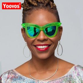 Yoovos 2021 Classic Cateye Sunglasses Women Vintage Brand Designer Mirror Sun Glasses Female Party Eyewear Oculos De Sol UV400