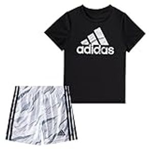 adidas Boys' Baby 2 Piece Tiger Camo Short Set, Black, 9 Months
