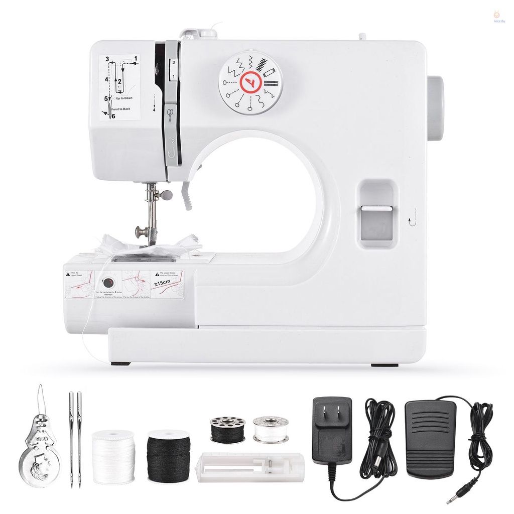 mini desktop portable electric sewing machine 12 stitches household diy  clothes Prices and Specs in Singapore, 12/2023