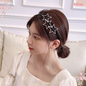 BLISS Pentagram Hairband, Thin Hollow Pentagram Star Headband, Fairy Zinc Alloy Y2K Korean Style Star Hair Hoop Girl
