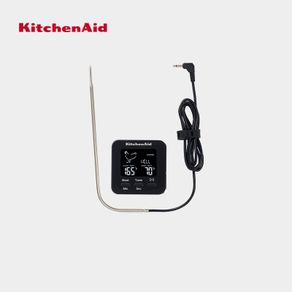 KitchenAid Stainless Steel Digital Kitchen Thermometer With Timer and Leave-In Oven Probe - Black