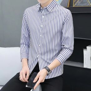 Men's Luxury Casual Formal Shirt Long Sleeve Slim Fit Business