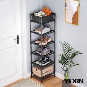 Household Storage Artifact Multi-Layer Shoe Storage Rack Space Saving  Economical Home Narrow Door Corner Seam Door Shoe Cabinet