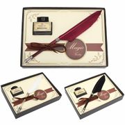 Russian English Calligraphy Feather Dip Pen Writing Ink Set Stationery Gift Box with 5 Nib Wedding Gift Quill Pen Fountain Pen