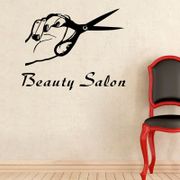 Hair Salon Wall Decal Beauty Salon Scissor Sticker Barber Shop Vinyl Wall Decals Decor Mural Hairdresser Glass Window Sticker