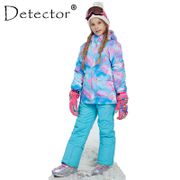 Detector Girl Winter Windproof Ski Jacket and Pant Outdoor Children Clothing Set Kids Snow Sets Warm Skiing Suit For Boys Girls