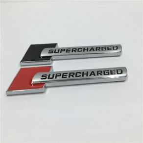 Car Metal Chrome Supercharged Emblem Badge Side Front Logo Sticker For Audi a6 A6L A7 A8L Q5 Q7 A4L