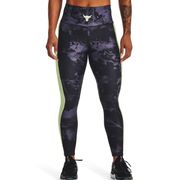 Under Armour UA Project Rock HeatGear Print Ankle Leggings - Women Training Tights (Black/Tempered Steel) 1373603-001