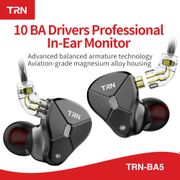 TRN BA5 10BA  Driver Unit In Ear Earphone 10 Balanced Amarture HIFI DJ Monitor Earphone Earbuds With QDC Cable TRN V80 V90 T200