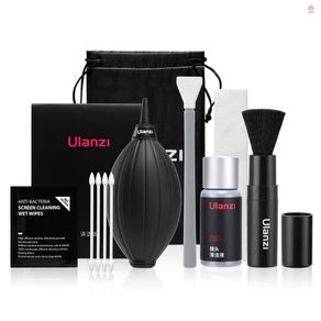 [fany] Ulanzi 9-in-1 Camera Cleaning Kit with 1 * Cleaning Brush + 1 * Silicone Air Blower + 1 * Sensor Cleaning Stick + 2pcs * Cleaning Cloth + 6pcs * Cleaning Wipes + 50pcs * Cle