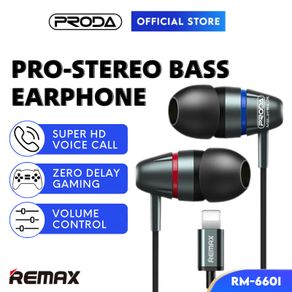 REMAX Earphone Ip Earphone Stereo Earphone Wired Earphone Noise Cancelling RM-660i HiFi Earphone In Ear Earphone Remax