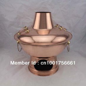 32cm China copper hot pot thickened Mongolian Chinese old Beijing Sichuan charcoal copper fondue stew pot handmade cooking