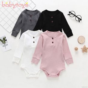 Newborn Boys Girls Cotton Jumpsuit Toddler Long Sleeve Casual Romper Bodysuit Outfits