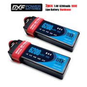 DXF 7.4V lipo Battery 6200mAh RC Car 100C-200C Battery lipo 2S Lipo Rechargeable with Deans Plug for RC Car Boat Truck Roar