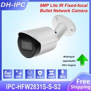 DH Original IPC-HFW2831S-S-S2 8MP 4K POE SD Card Slot H.265+ 30M IR IVS   IP67 Starlight Mini Bullet Network IP Camera