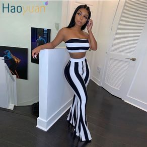 Women Two Piece Outfits Sexy Club Festival Clothing Striped Crop Top and  Flare Pants Birthday Matching Suit 2 Piece Set Prices and Specs in  Singapore | 01/05/2023 | For As low As 16.56