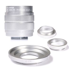 Fujian 35mm f/1.7 APS-C CCTV Lens+adapter ring+2 Macro Ring for Fujifilm X Mount Mirroless Camera XT10/XT20/XT30/X100F