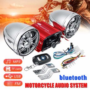 Motorcycle Stereo Speakers Audio System Bluetooth Amplifier Radio USB  Waterproof