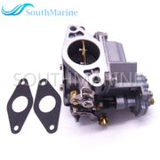 Boat Engine 66M-14301-12 Carburetor Assy and 66M-13646-00 Gaskets (2 pcs) for Yamaha 4-stroke 15hp F15 Electric Start Outboard