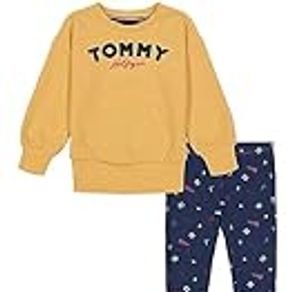 Tommy Hilfiger Baby Girls 2 Pieces Pant Baby and Toddler Layette Set, Gold/Denim, 12M US