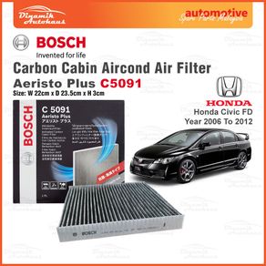 Honda Civic FD Year 2006 To 2012 Carbon Cabin Aircond Air Filter Bosch Aeristo Plus Carbon Cabin Air Filter C5091