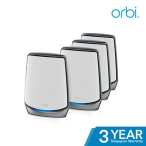 NETGEAR RBK854 Orbi Tri-Band WiFi 6 Ultra Performance Mesh System Wifi 6 Router With 3 Satellite Extenders Coverage up