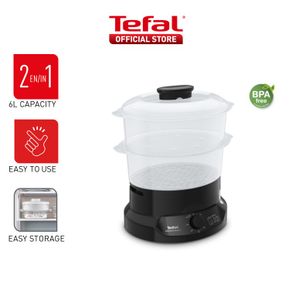 Tefal New Minicompact Steamer (Ultra-Compact Design) 2 Tier 6L VC1398