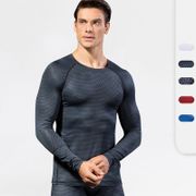 Men 3D Printed Tight Running T Shirt Sports Gym Crossfit Long Sleeve Fitness Quick Dry Compression Training Top Custom Logo