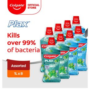 Colgate Plax Assorted / Peppermint / Freshmint Mouthwash 1L [Bundle of 8]