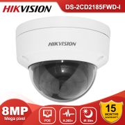 Hikvision Original DS-2CD2185FWD-I 4K 8MP Outdoor Security Dome IP Camera H265+ CCTV Suriveillance IP67 IK10 Level Alarm Cam