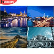 HUACAN Pictures By Number City Night Kits Home Decor Painting By Numbers Landscape DIY Drawing On Canvas HandPainted Art Gift
