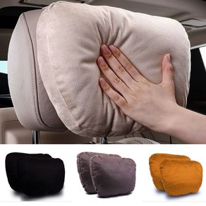 Lunda Luxury Car Neck Pillow Car Travel Neck Rest Pillows Seat Cushion Support Napa Leather for Mercedes Benz S-Class headrest