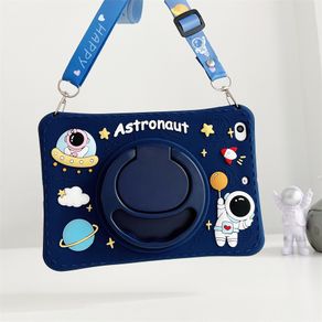 Case For Samsung Tab A7 Lite 8.7" 2021 SM-T220 SM-T225 Tablet Rotate 360 ​​degrees astronaut Case soft glue strap Shockproof Bracket support span Cover