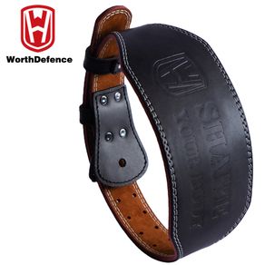 Worthdefence 15cm Wide Cowhide Weight Lifting Belt for Men Gym Weight Belt Lumbar Back Support Powerlifting Weightlifting Heavy Duty Workout Training Strength Training Equipment