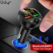 Udyr FM Transmitter Modulator Bluetooth Handsfree Car Kit Audio MP3 Player & 3.4A QC3.0 Fast Dual USB Car Phone Charger Adapter