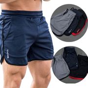 Men Fitness Bodybuilding Shorts / Man Summer Workout Shorts / Male Breathable Mesh Quick Dry Sportswear / Sports Jogger Training Beach Short Pants / Gyms Running Shorts