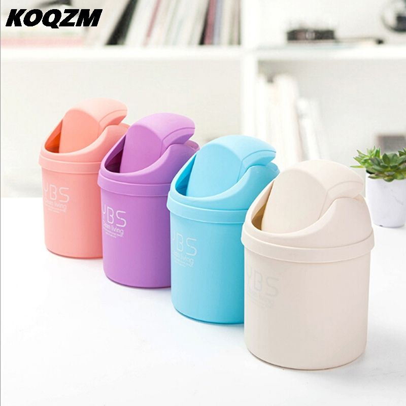 Mini Desktop Bin Small Trash Can Tube 1Pcs with Cover Bedroom Trash Can  Garbage Can Clean Workspace Storage Box Home Desk - AliExpress