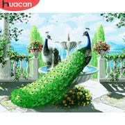 HUACAN Painting By Numbers Peacock Animal Drawing On Canvas HandPainted Painting Art Gift DIY Pictures By Number Kits Home Decor